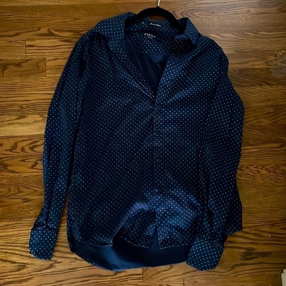 21 Men long sleeve button down polka dot shirt - Picture 3 of 8